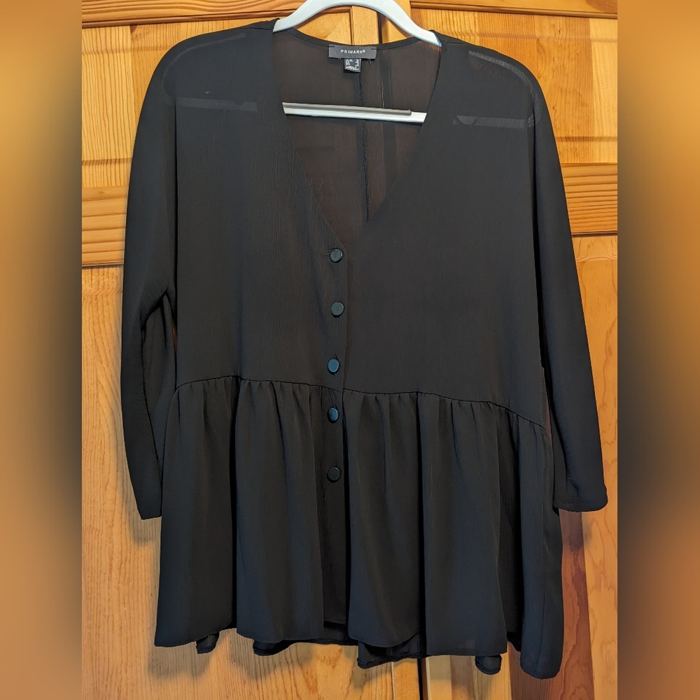 EUC Primark sheer black babydoll top 8